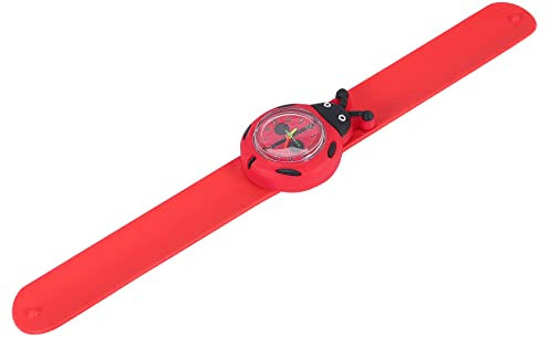 Yheonver Kind Maedchen Marienkaefer Entzueckende Karikatur Silikon Uhr - Farbe: Rot