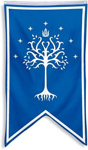 Aihccy Gondor-Flagge, Baum des Gondor, Banner, Flagge, Banner, Männerhöhle, Schlafzimmer, Zuhause, Büro, Party-Dekoration, 76,2 x 127,7 cm, Blau