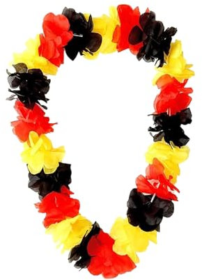 ALEGRE® Deutschland Fanartikel Blumenkette, Deutschland Flagge Girlanden Schwarz Rot Gelb, Foto Requisiten Blumenketten, Uropameisterschaft Fußball Party Deko, Geburtstag Zubehör Präsent