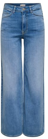 JDY Damen Jdyfelina-fina Hw Med Blue DNM Noos Wide Fit Jeans, Medium Blue Denim, M / 30L EU