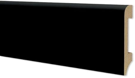 Battiscopa in duropolimero nero - Zoccolo da cucina 2000x75x14 mm - Battiscopa resistente agli urti