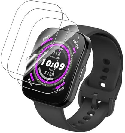 nvskvd Films de Protection d'écran pour Amazfit Bip 5, 6 Pièces Film Hydrogel Transparent HD Souple en TPU Film de Protection d'écran Anti-traces de Doigts