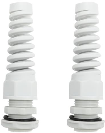 ZUDKSUY 2 Pack NPT 1/2 Inch Waterproof Cable Gland Flex Spiral Strain Relief, Nylon Joint with Gaskets for 6-12mm Wire Thread, Replacement for Cable Securing, Junction Box Linking