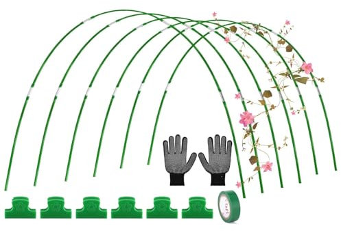 Cerchi per Serra da Giardino, Cerchi per Tunnel da Giardino, 98 Cerchi per Tunnel per Serra da Giardino, Telaio in Fibra di Vetro antiruggine per Rete da Giardino, Kit per Serra di Lunga Durata