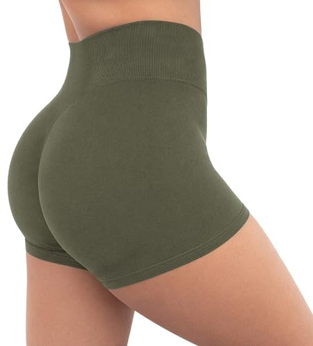 SMILODOX Sport Shorts Damen Amaze Ultra, Seamless Blickdichte Radlerhose, Unsichtbarer Scrunch-Effekt, V-Shape High Waist Kurze Sporthose, Hoher Bund Biker Shorts für Yoga Fitness Gym