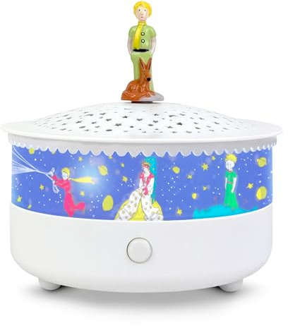 Trousselier - Veilleuse - Projecteur d'Etoiles le Petit Prince© 14 Cm - Musical - Détection des Pleurs - Rechargeable USB