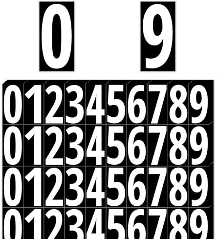 50mm, Vinyl Sticky Numbers Stickers, Stick on Door Numbers - 600 PCS, White | Waterproof, Peel and Stick