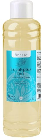 CF group Finesse - Fragrance Sauna Hammam Senteur Eucalyptus Fort à Base d'Huiles Essentielles - Purifiant aux Accents Frais, Camphrés et Légèrement sucrés - 1L