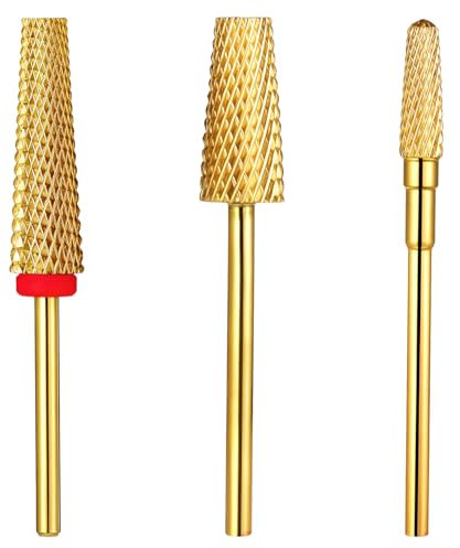 Qianyu Juego de 3 brocas de carburo para uñas 5 en 1, herramientas de arte para uñas, multifunción, punta de carburo para quitar acrílico o gel, manicura, pedicura, salón de belleza