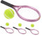VICASKY Dollhouse Accessory Kit Mini Tennis Racket Ball Set Plastic Mini Sports Toys for Creative Play