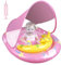 AivaToba Flotador Bebe con Sombrilla Upf50+ Y Doble Airbag Flotador Piscina Bebe Asiento De Seguridad Ajustable Flotadores para Bebes Niños