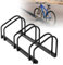Randaco Fahrradständer für 3 Fahrräder, Mehrfachständer Abstellständer Fahrrad, Aufstellständer Bodenständer aus Stahl verzinkt, zur Boden- und Wandmontage, HBT 26 x 70.5 x 32 cm, Schwarz