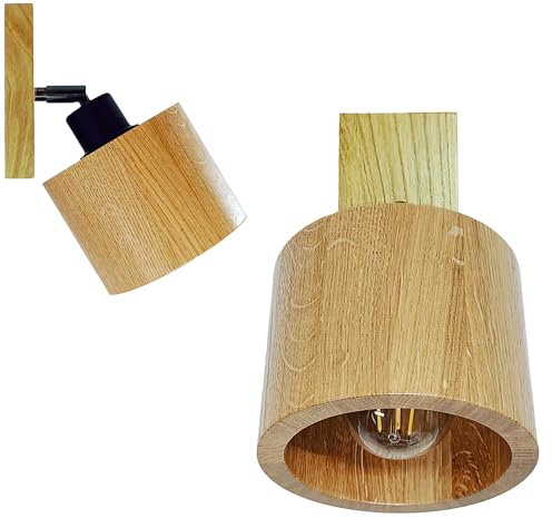 STOLARNIA PIKA Wandlampe Holz Eiche - Wandleuchte Innen 1xE27 Beleuchtung - Modern Beige Halbrunde Wandbeleuchtung für Schlafzimmer, Wohnzimmer, Flur, Küche - Stilvolle Eichenholz ANTILIA