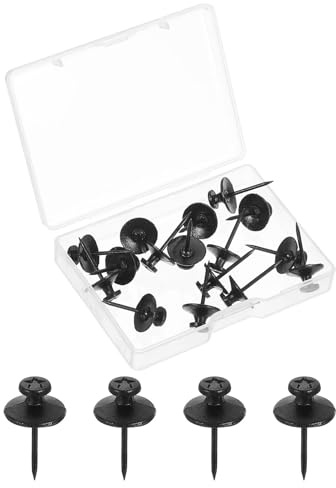 sourcing map 30 Pcs Double Headed Picture Hanging Nail, Zinc Alloy Push Pins Picture Hangers Double Headed Thumb Tacks for Hanging Pictures, Black