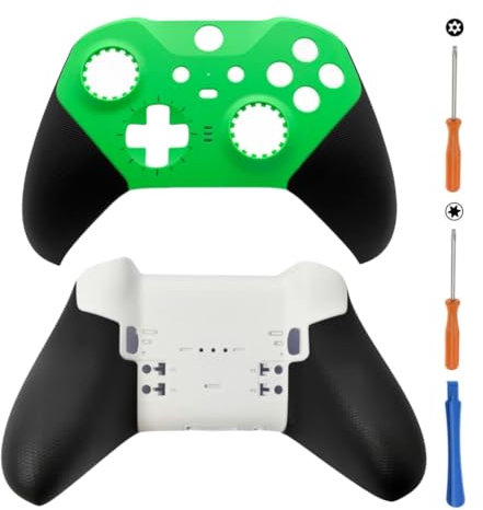 Hzxkqmil Coque de Remplacement Boîtier Avant et Arrière Étui de Couvercle Personnalisée Accessoires pour Xbox Manette Elite Series 2, Vert + Blanc