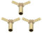 sourcing map 3 Pcs Brass Hose Barb Fitting Y Shaped 3 Way Connector Coupler, 3/8 x1/4 x1/4 ID Brass Fitting Air Hose Fittings Reducer for Connecting Water Fuel Air, Oil Hoses