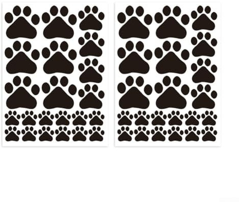 Adesivi da parete con impronte di cani e gatti, 44 pezzi, adesivi in vinile per case degli amanti degli animali