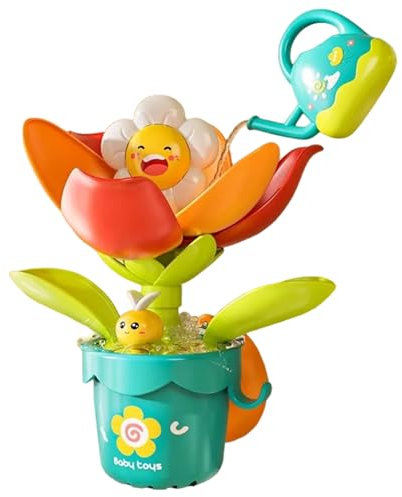 MOUNTTU Baignoire Fleurie pour bébé, Baignoire Interactive avec Ventouse, Facile à remplir et à Verser, pour Une Douche Amusante, Jouets de Bain pour bébé, Fleurie pour