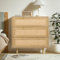 Skokliz Kommode mit viel Stauraum, Sideboard mit 3 Schubladen Schubladenschrank Komodenschrank in Rattan für Schlafzimmer Wohnzimmer Flur Möbel 80x40x92cm