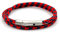KAROO EARTH JEWELLERY Men's Paracord Bracelet, Double Wrap Marine Rope, Stainless Steel Trigger Clasp, Waterproof, Navy Style (Red & Blue)