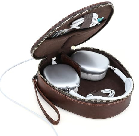 CONTACT'S FAMILY Hülle für Apple AirPods Max, Leder Wireless Kopfhörer Hülle Kompatibel mit AirPods Max