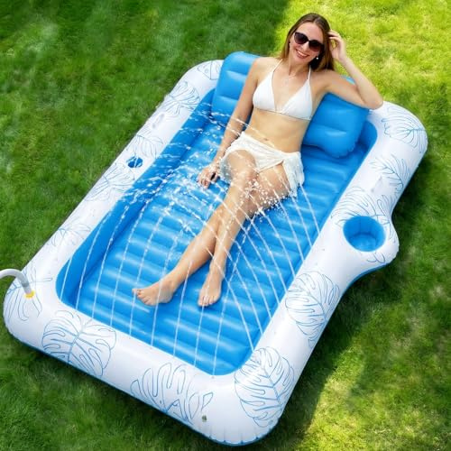 Zeraty - Chaise longue gonflable pour piscine pour adultes, adolescents et enfants – Chaise longue de contour rafraîchissante, bouées d’eau pour la mer, la plage et les fêtes de piscine