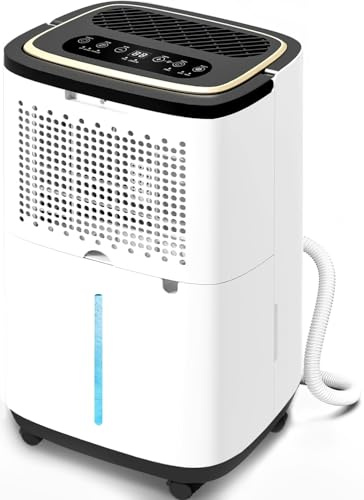Deumidificatore per cantina, 3000 mq, deumidificatori per la casa con tubo di scarico, controllo intelligente dell'umidità, timer 24 ore e blocco bambini, ideale per stanze grandi, bagno, camera da