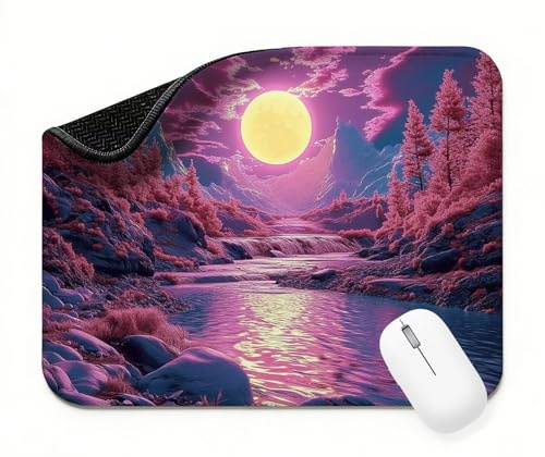 Mini Mouse Mat 9x7 inch, Mouse Mat Pink Forest, Thick Anti-slip Rubber Base Waterproo Mousepad, Small Gaming Desk Mat, Keyboard Mat, Improved Precision and Speed, Home Travel, Gifts for Women t0s-50