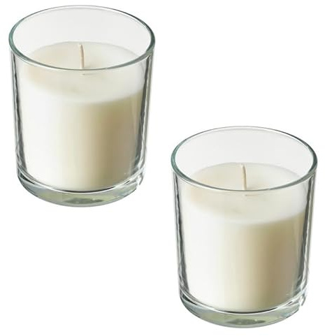 LOTSFAGEL Duftkerzen im Glas, Frische Wäsche weiß, je 40 Stunden - 2er-Set (IKE 506.083.88) Tradcypress