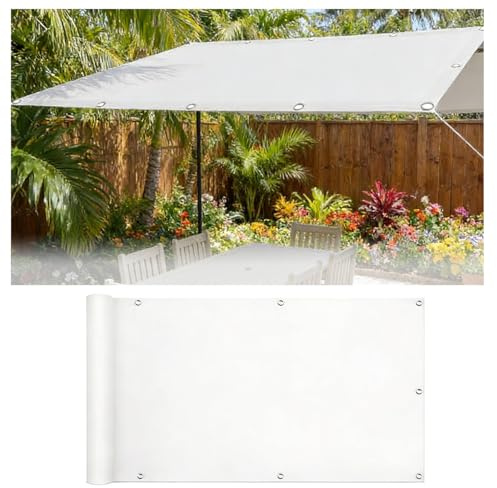 Toldo Vela Rectangular Impermeable - 3x3.5M Blanco - Toldo Rectangular con Ojales, 98% Protección Rayos UV para Exterior en Terraza, Jardín, Patio - Incluye Cuerda de Fijación