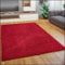 Paco Home Teppich Wohnzimmer Schlafzimmer Hochflor Shaggy Flokati Optik Einfarbiges Design Weich Flauschig Moderne Deko, Grösse:230x320 cm, Farbe:Rot