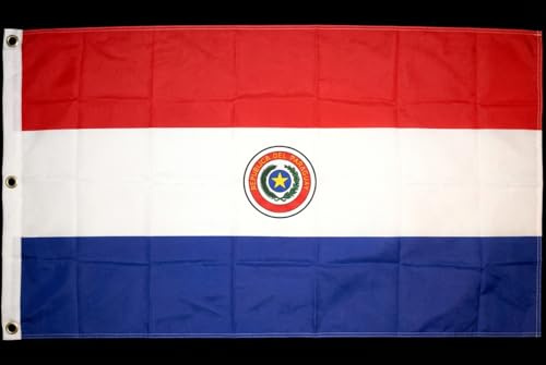 Flaggenfritze® Paraguay XXL Flagge 150 x 250 cm, große paraguayanische Nationalfahne mit 3 Metallösen für Mast, Fanflächen und Eventstimmung + Gratis Sticker