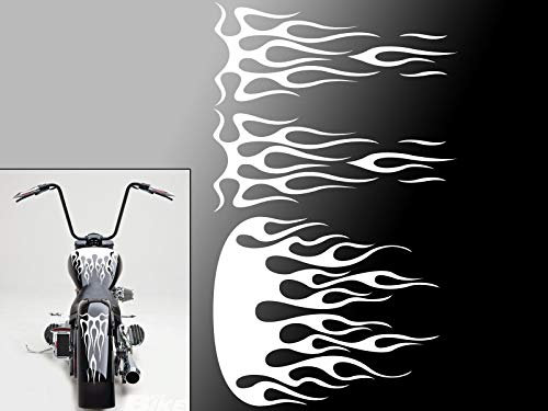 SUPERSTICKI Flammen Feuer Set Tribal Motorrad Aufkleber Bike Auto Racing Tuning aus Hochleistungsfolie Aufkleber Autoaufkleber Tuningaufkleber Hochleistungsfolie für alle glatten Flächen UV