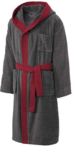 CelinaTex S-XXL Bademantel Kapuze Uni zweifarbig lang aufgesetzte Taschen Herren warm Frottee reine Baumwolle OEKO-TEX Borkum