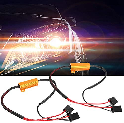 Duokon 2 Stück LED-Widerstand, 2,5 A, Decoder Blinkerwiderstand, für LED-Lampe, Anti-Hyper-Blitz, Verkabelung, Widerstand, Fehlerbelastung, H7