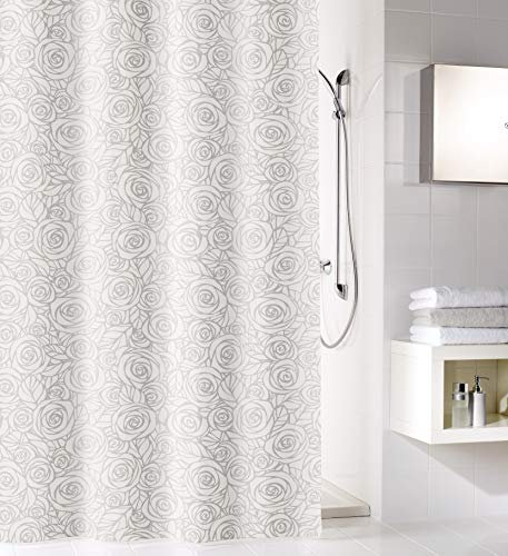 Kleine Wolke Peony Duschvorhang, PEVA, Nebel, 180x200 cm