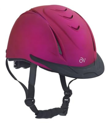 Ovation Adults' Equestrian Horse Riding Lightweight Comfortable Adjustable Low-Profile Metallic Schooler Helmet, Fuchsia, XS/S