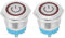 2 x 4 pin IP65 22 mm 220 V AC impermeabile LED rosso interruttore a pulsante Momentaneo testa piatta Auto-Reset (rosso)