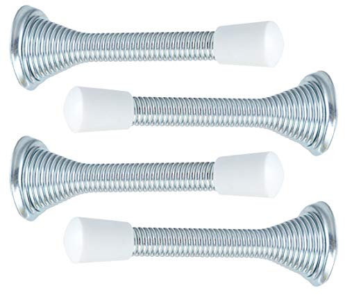 sourcing map Porte Stopper 4 Paquet Porte Stop Mur Rouille Résistant Bruit Annulation 3 Ressort Porte Stoppeurs Protéger Portes Nickelage