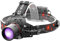 Stirnlampe UV Licht, WESLITE UV Stirnlampe LED Wiederaufladbar Ultraviolettes Licht Scheinwerfer 395nm Lila Stirnlampe Schwarzlicht 3 Modi Zoombar für Bernstein Suchen, Skorpione, Auto Oil HVAC-Lecks
