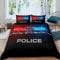 Homemissing Polizei Thermal Bettwäsche Set 135x200cm Polizeiauto Blau Rotlicht Zimmerverdunkelung Bettbezug Set für Kinder Jungen Mädchen Polizei Gangster Betten Set Schlafzimmer