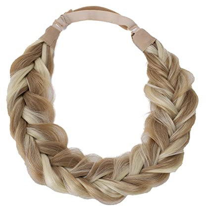 CAISHA Zopf Haarteil Haarband Stirnband Haarschmuck Geflochten Hellblond Geträhnt HZ209