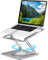 Laptop Stand 360°for Desk Rotating Base, Laptop Riser Adjustable Height, Foldable Portable Aluminum Adjustable Laptop Stand Compatible with Macbook Pro Other Notebooks and Tablets 10-17（silver）