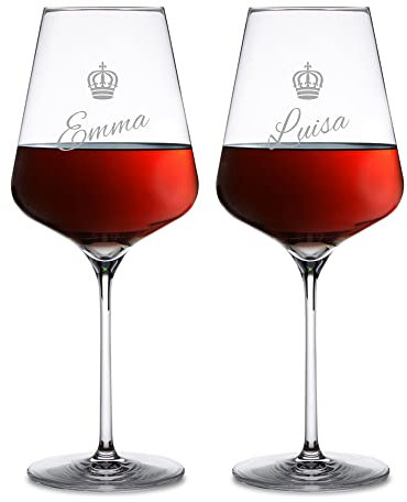 AMAVEL Juego de 2 copas de vino con grabado personalizado, regalo para amigos y amantes del vino, 500 ml