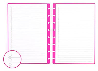 Modubooq - 16 magenta wiederverwendbare, gebundene Duratech3-Seiten mit Aufgabenliste - A5