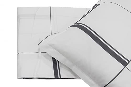 CASSERA Completo Lenzuola matrimoniali in Raso di Puro Cotone Made in Italy - Grigio, 2 Piazze