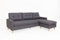 byLIVING Ecksofa Atlanta/Sofa Webstoff dunkel-grau/Beine Natur aus Massivholz/Longchair wahlweise rechts oder Links montierbar / 218 x 144, H 78,5 cm