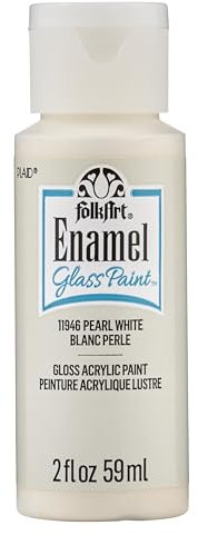 FolkArt Enamel Acrylic Craft Paint, Pearl White 2 fl oz Premium Matte Finish Paint, Perfect For Easy To Apply DIY Arts And Crafts, 11946