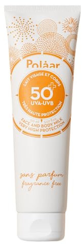 Polåar - Sonnenschutz-Fluid - Sonnencreme mit Sehr Hohem Schutzfaktor SPF50+ - Gesichts- und Körpermilch für Empfindliche Haut Geeignet, Parfümfrei, Nicht Fettend - Vegan, Made in France - 150 ml