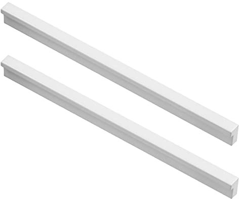 NANNAN0901 Tiradores de Cocina Blancos Manijas de Puerta de Gabinete Súper Largas en Forma de L Tirador para Muebles de Dormitorio de Aluminio Macizo, con Tornillos (Length 400mm)